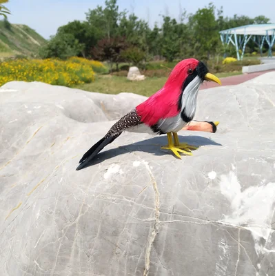 red feathers Zebra Finch artificial bird about 12cm feathers bird handicraft,prop,home garden decoration gift p2774