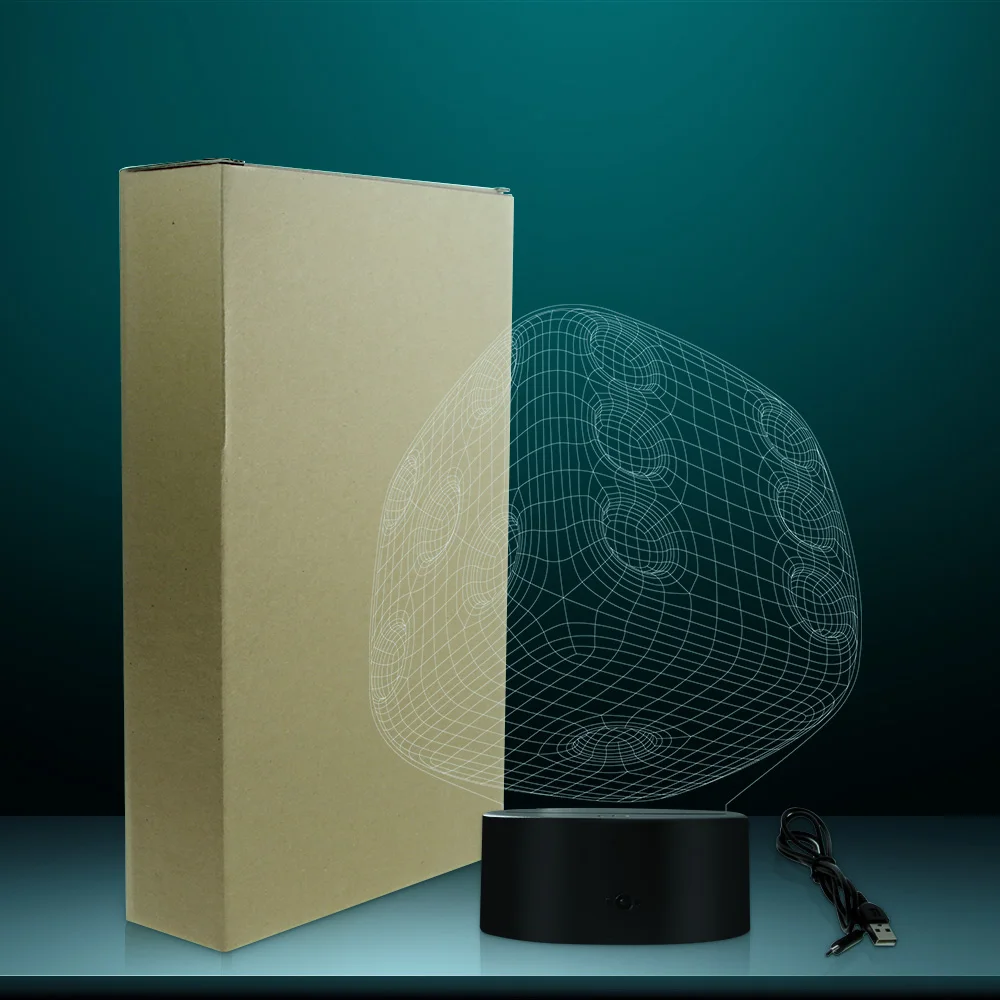 Dice Shape LED Night Light Home Decor Atmosphere LED Color Change Lamp Colorful Gradient 3D Optical illusion Table Visual Lamp