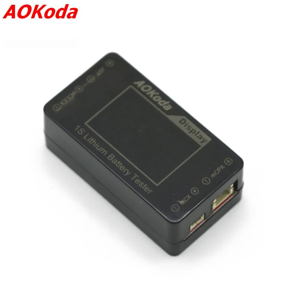 AOKoda AOK-041 1S Lithium Battery Tester Indicator for Checker For JST MOLEX mCPX MCX Plug Connector Battery Voltage