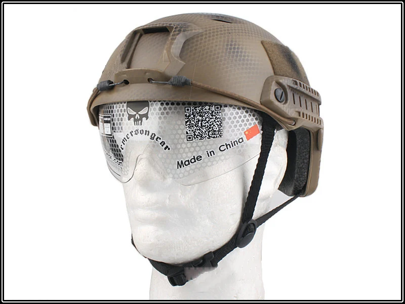 

emersongear-FAST Helmet with Protective Goggle Airsoft PJ Type Helmet EM8819