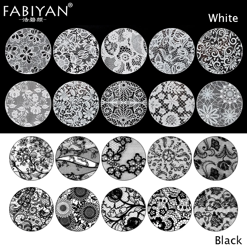10pcs Nail Art Black White Lace Sticker Foils Floral Decal Decoration Transfer Wrap Tips DIY Design Flower Polish Manicure Tools