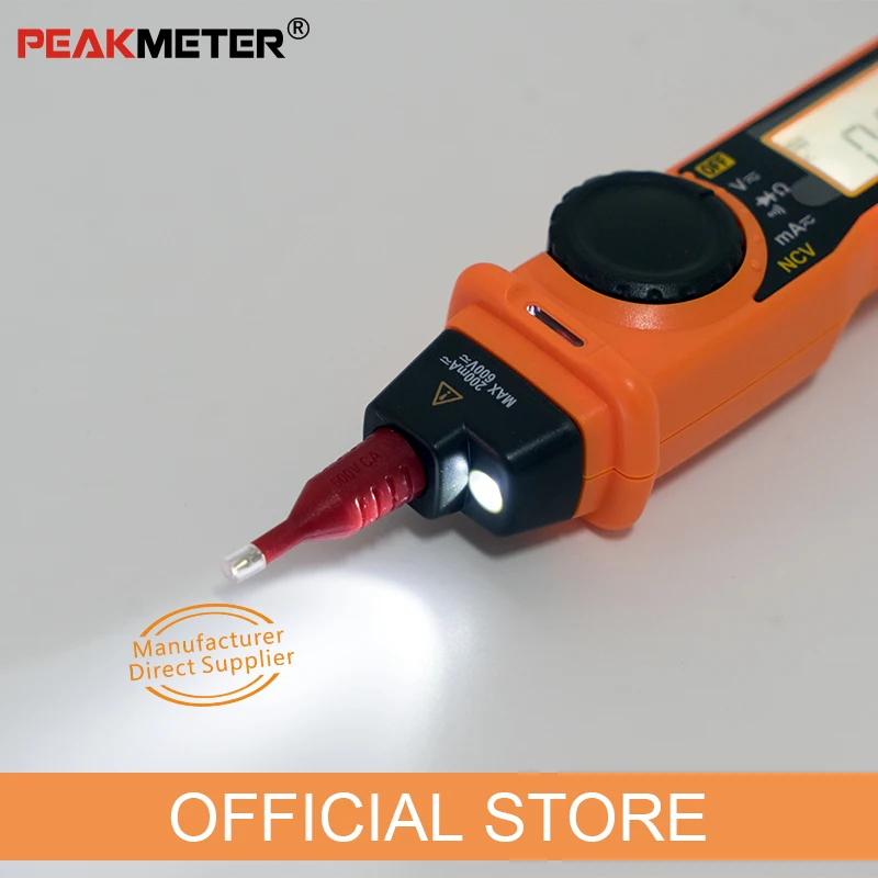 PEAKMETER PM8211 Pen type Digital Multimeter with probe ACV DCV Electric Handheld Tester Multimeter Resistance NCV Continuity