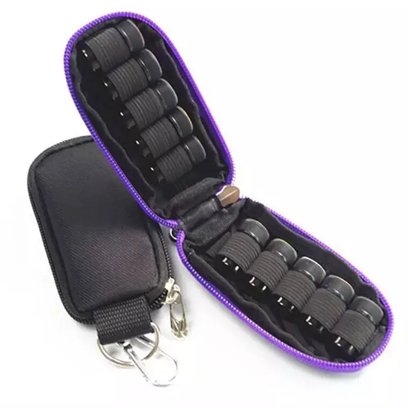 

100Pcs/Lot 6 colors 10 Slot Essential Oil Case Protects Travel Organizer For 2ml Rollers Bottle Bag Carrying Storage Bag