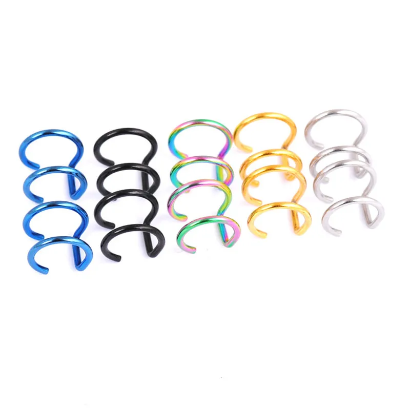 Горячая-Распродажа-двойные-Клипсы-из-нержавеющей-стали-серьги-клипсы-для-женщин-и-мужчин-модная-Имитация-пирсинга-без-пирсинга-искусственная-кожа-1-шт