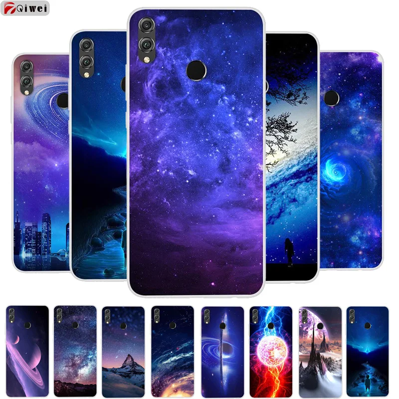 Honor8X Case For Huawei Honor 8X Case Transparent TPU Print Space Planet Cover For Funda Honor 8X 8 X X8 Back Case Silicone Capa