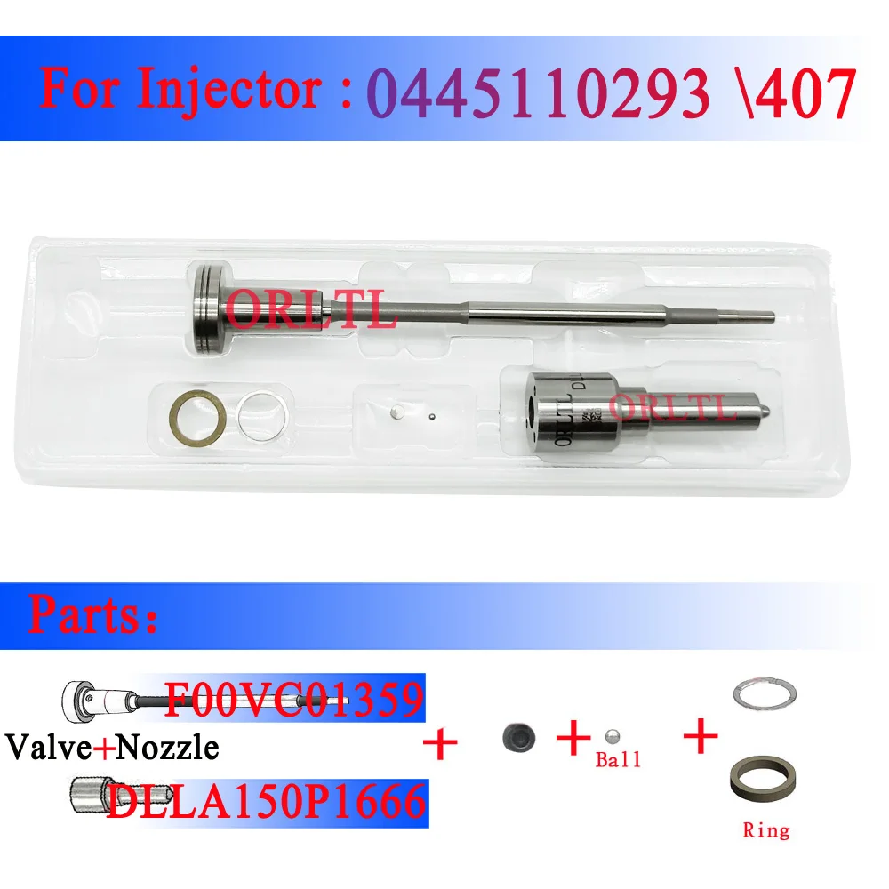 

ORLTL 0445110293 Diesel Fuel Injector Nozzle DLLA150P1666 Valve F00VC01359 Spare Parts Repair Kit CR for 1112100-E06, 55577668