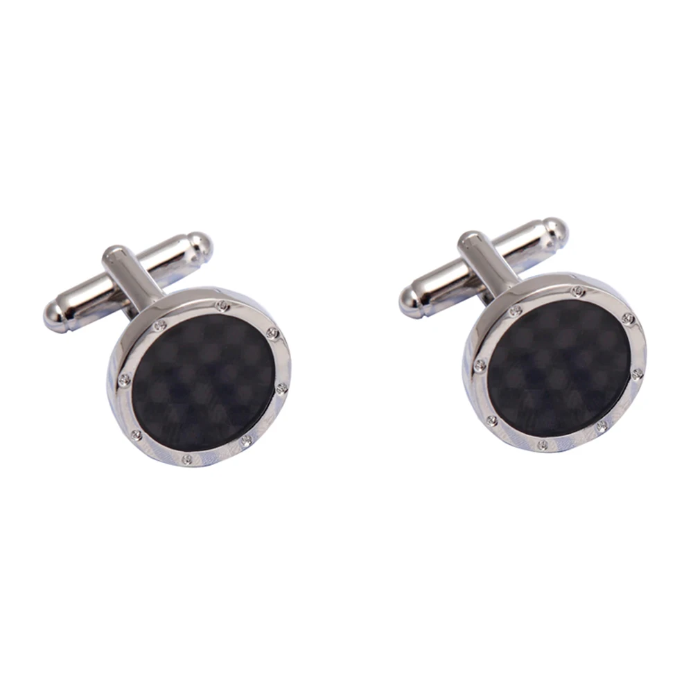 VAGULA Bonito Gemelos Carbon Fiber Men Cufflinks Top Luxury Brand gift Party Wedding Suit Shirt Button Cuff links 10138