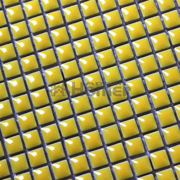 shipping free! lemon color glazed ceramic mosaic TILE sheet 12x12