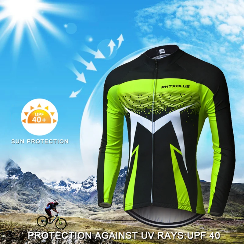 Phtxolue Breathable Long Sleeve Cycling Set Mountain Bike Clothing Autumn Bicycle Jerseys Clothes Maillot Ropa Ciclismo