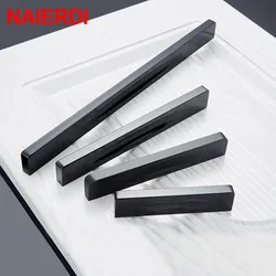 NAIERDI Aluminium Alloy Cabinet Handles Kitchen Knob Door Pull Handle Drawer Pulls Modern Cupboard Knobs 64mm/96mm/128mm