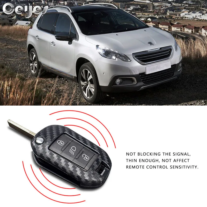 Ceyes Car Styling Silicone Key 3 Remote Cover Fob Case For Peugeot 3008 208 308 508 408 2008 307 4008 For Citroen C4 Accessories