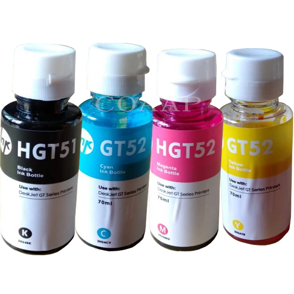 Refillable Dye Ink Kit Replacement for hp GT51 GT52 GT 51 52 for GT5810 GT5820 GT5822 5810 5820 Deskjet Printer Ink 90ml 70ml