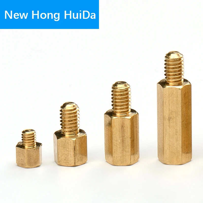 M3 Hex Brass Male Female Standoff Stud Board Pillar Mount Hexagon PCB Motherboard Spacer Bolt Screw Thread M3xL+3/4/5/6/8mm