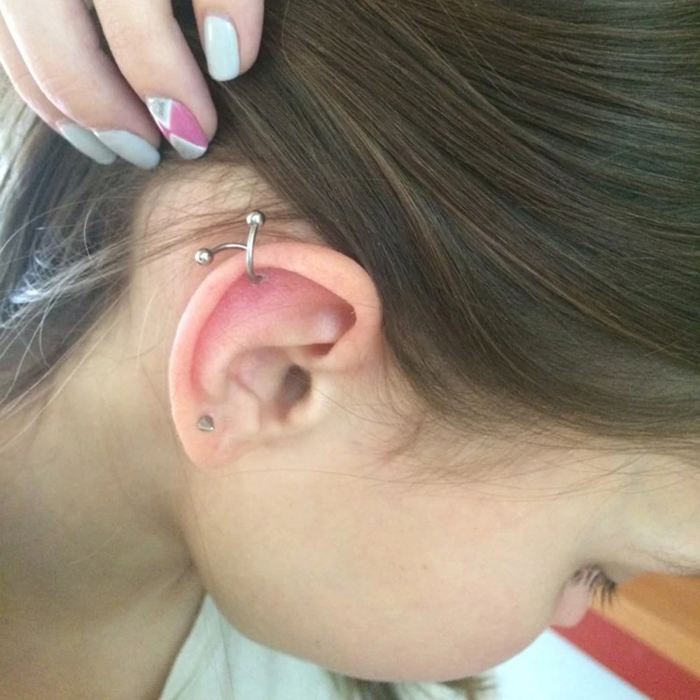 1PC S Spiral Twist Belly Button Rings Ear Cartilage Helix Tragus Piercing Nose Ring Lip Eyebrow Piercing Body jewelry