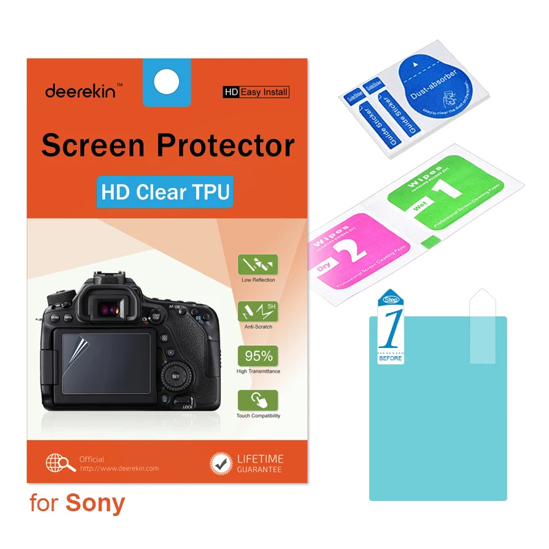 Deerekin HD Soft TPU Screen Protector for Sony Alpha A6500 A6400 A6300 A6000 A5100 A5000 A3000 NEX-7 NEX-6 NEX-5/3N A33 A35 A55