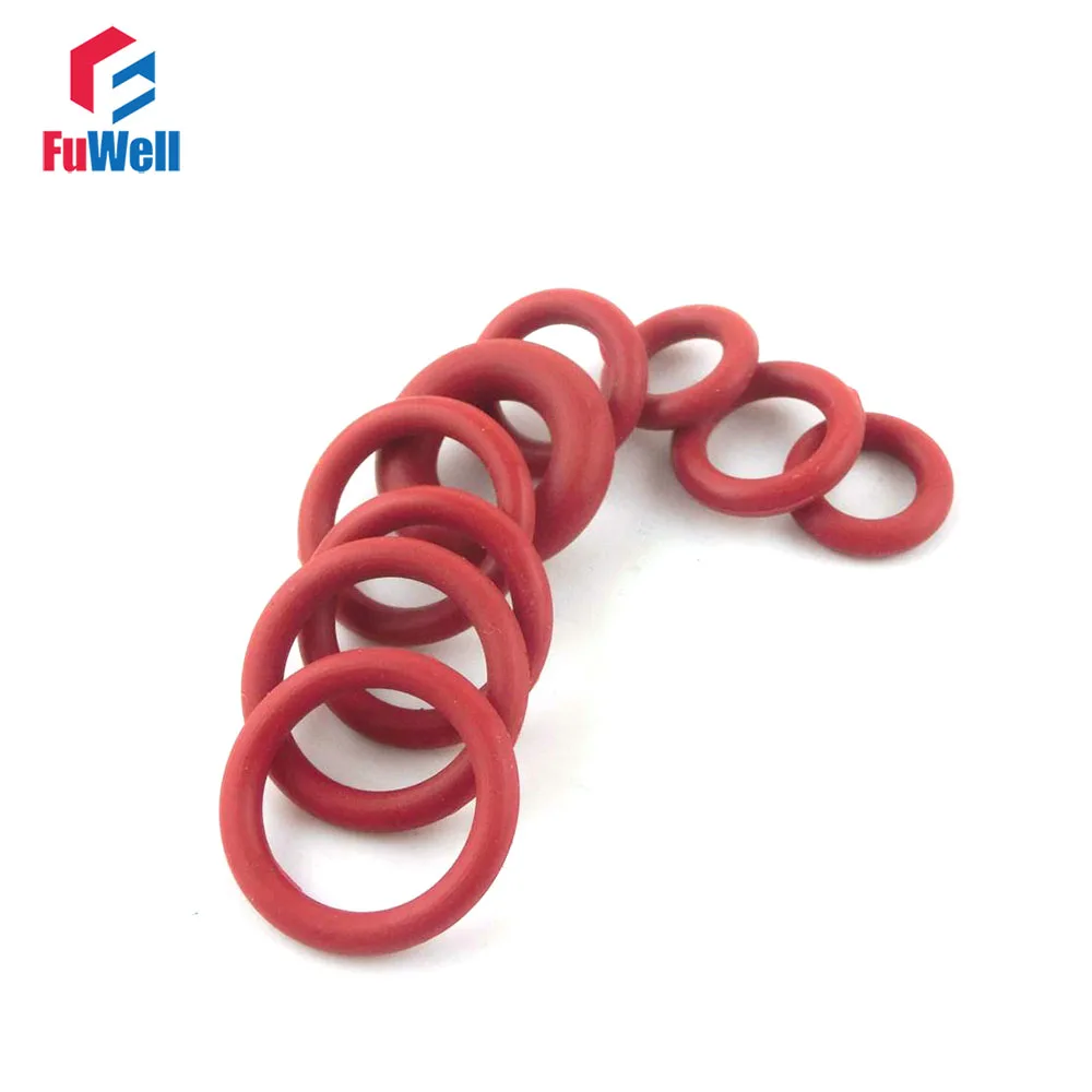 

500pcs Red Silicon Rubber O-ring Seals 1.5mm Thickness 4.5/5/5.5/6/6.5/7/7.5/8/8.5/9mm OD O Rings Sealing Gasket Washer