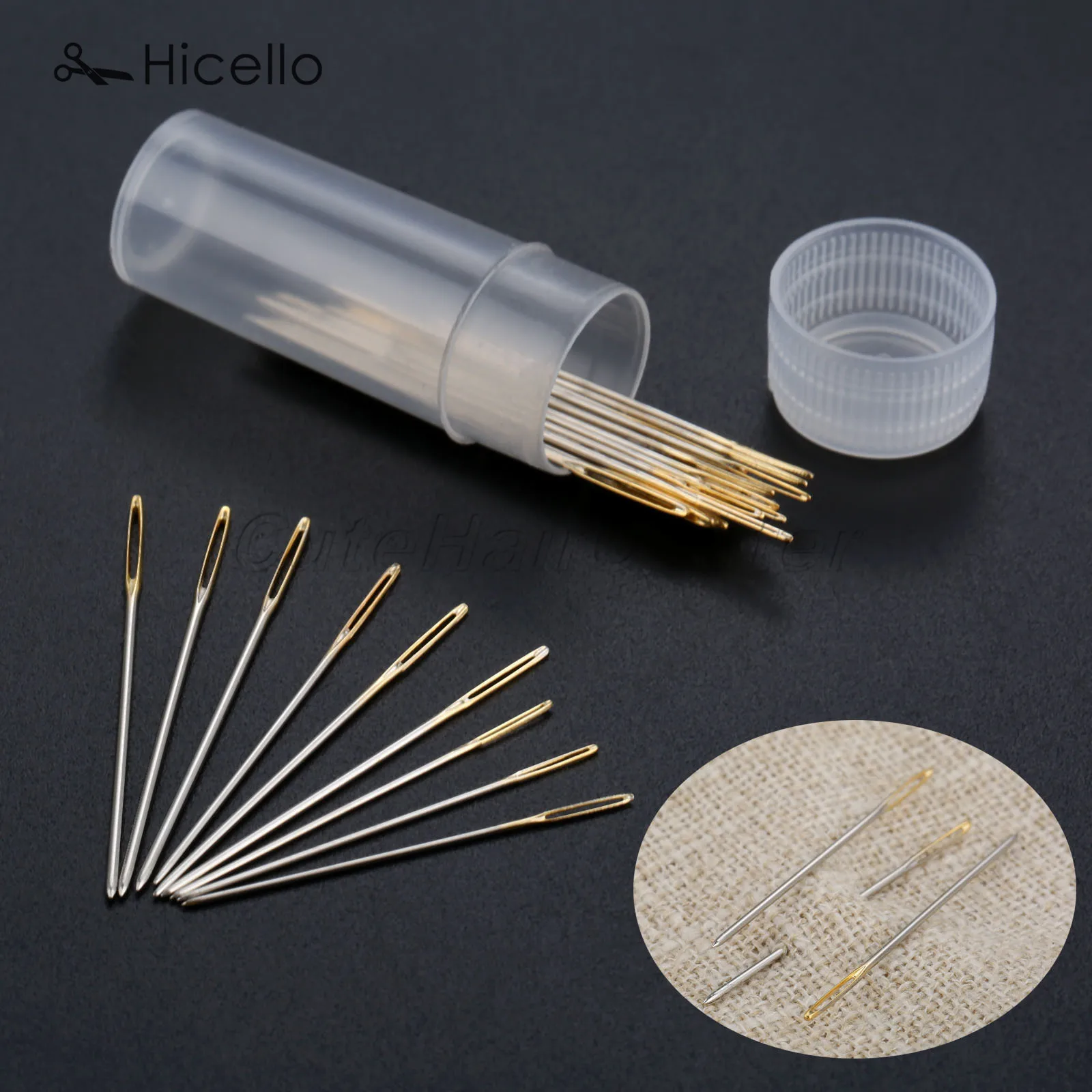 30pcs Needles Big Eye Sewing Needle Metal 22#/24#/26# 9CT/11CT/14CT 4cm/3.8cm/3.4cm Tail Cross Stitch Blunt Embroider Hicello