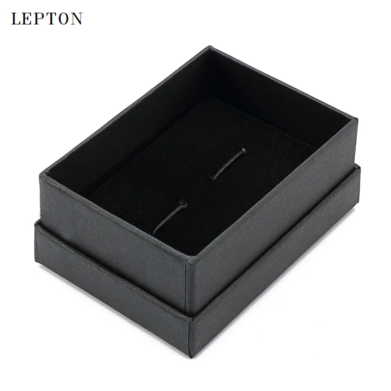 High Quality Black Paper Cufflinks Boxes 50 PCS/Lots Lepton Black matte paper Jewelry Boxes Cuff links Carrying Case wholesale