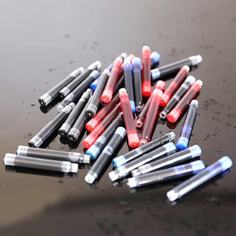 10Pcs Disposable Fountain Pen Ink Sac Blue/Blue Black/Black/Red Student Stationery Kids Writing Pen Refill School Office Supplie