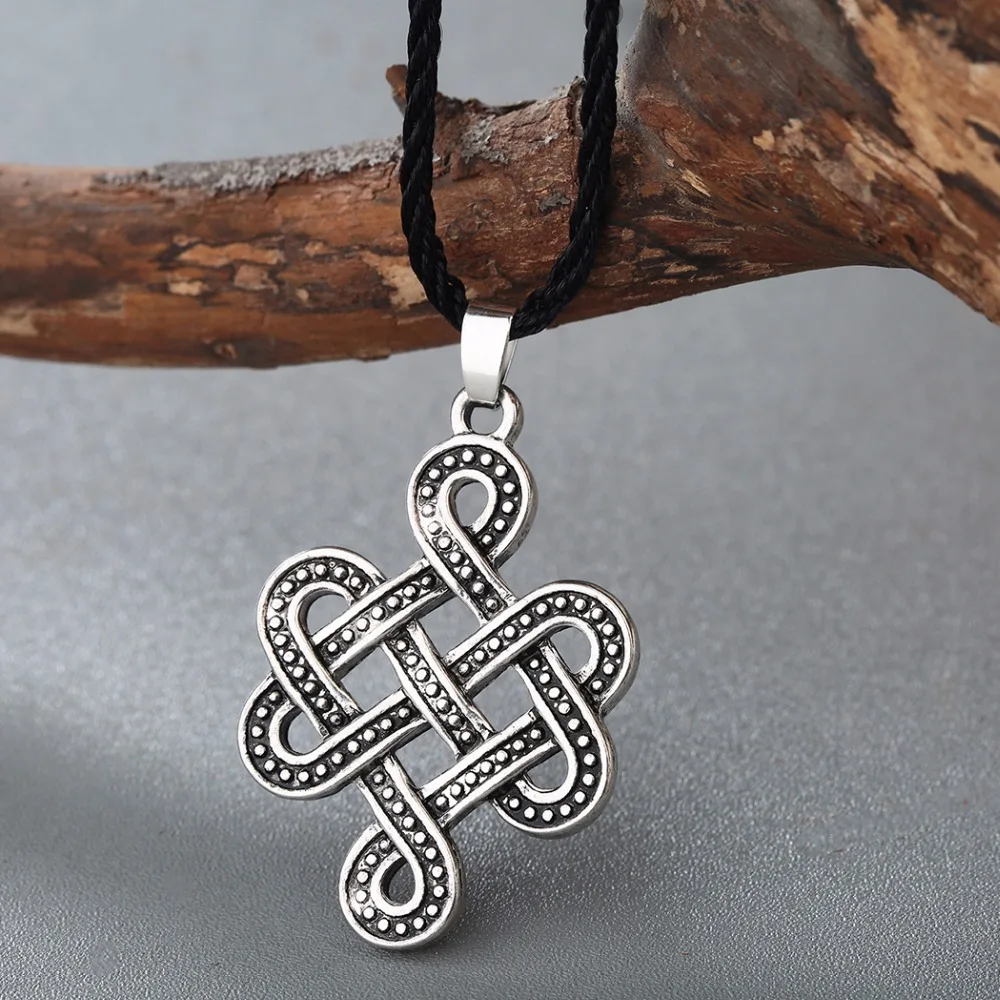 CHENGXUN Viking Knot Irish Men Necklace Norse Infinite Knot Viking Slavic Scandinavian Pendant Amulet Nordic Talisman