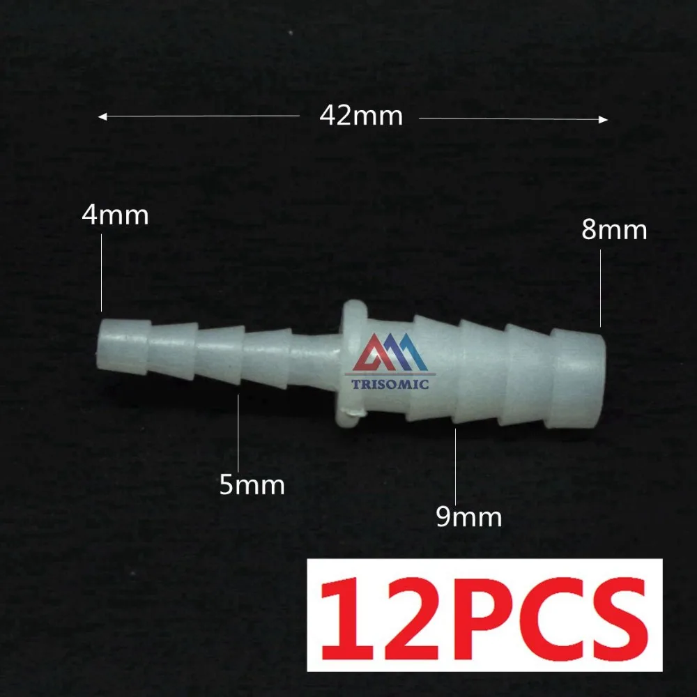 

12 pieces 4mm*8mmStraight Reducing Connector Plastic Fitting Barbed Reducing Connector PE