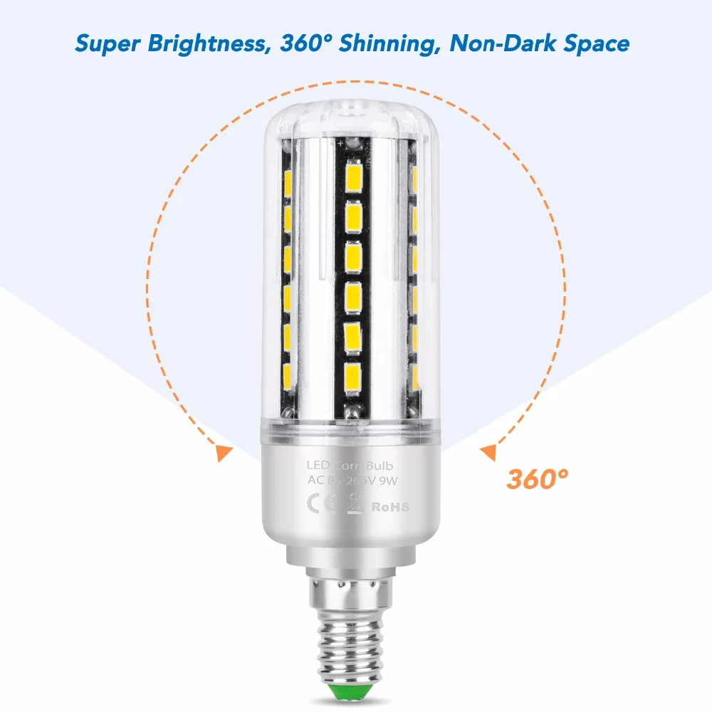 Imagem -05 - Wenni-lâmpada Led Milho 220v E27 E14 5w 7w 9w 12w 15w 20w 25w sem Cintilação Economia de Energia 110v