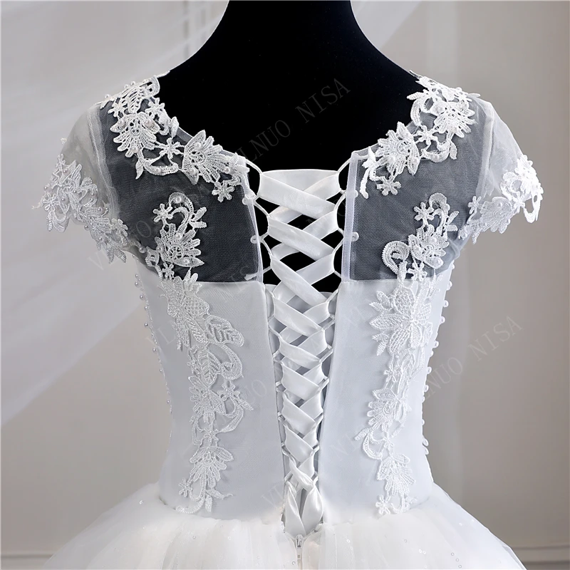 Áo Dây De Mariee Grande Taille Mới Áo CướI Ren Appliques Ngọc Trai Người Yêu Bầu Công Chúa Plus Kích Thước Vintage Cô Dâu 25