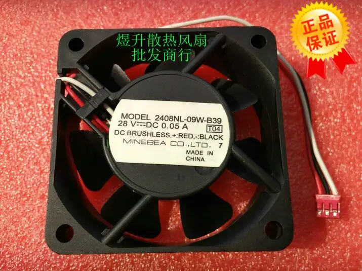 

Original NMB 6020 DC28V 0.05A 60*60*20MM 2408NL-09W-B39 3 wire frequency converter cooling fan