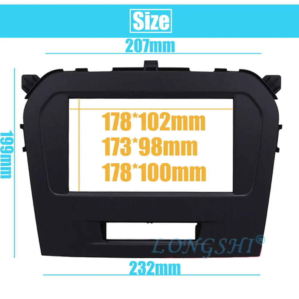 LONGSHI Double Din Car Radio Fascia for 2015 2016 Suzuki Vitara Audio Player Panel Frame Auto Stereo Professional 2din