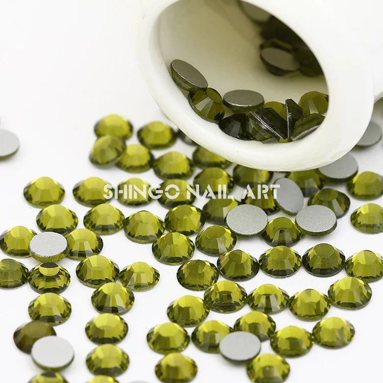 

1440 шт./пакет olivine color Non Hotfix Flatback Стразы для ногтей 3D Nail Art Decoration Glitter Crystal