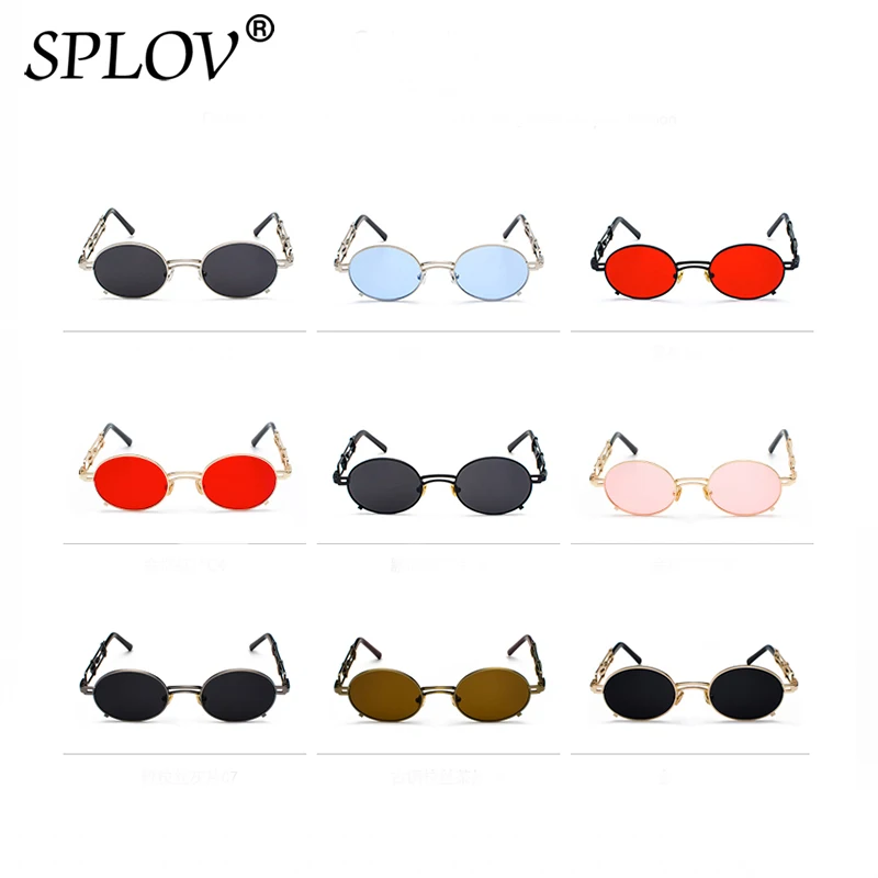 SPLOV Retro Round Streampunk Sunglasses Men Women Brand Designer Metal Sun Glasses Personality Small Circle Eyewear Oculos