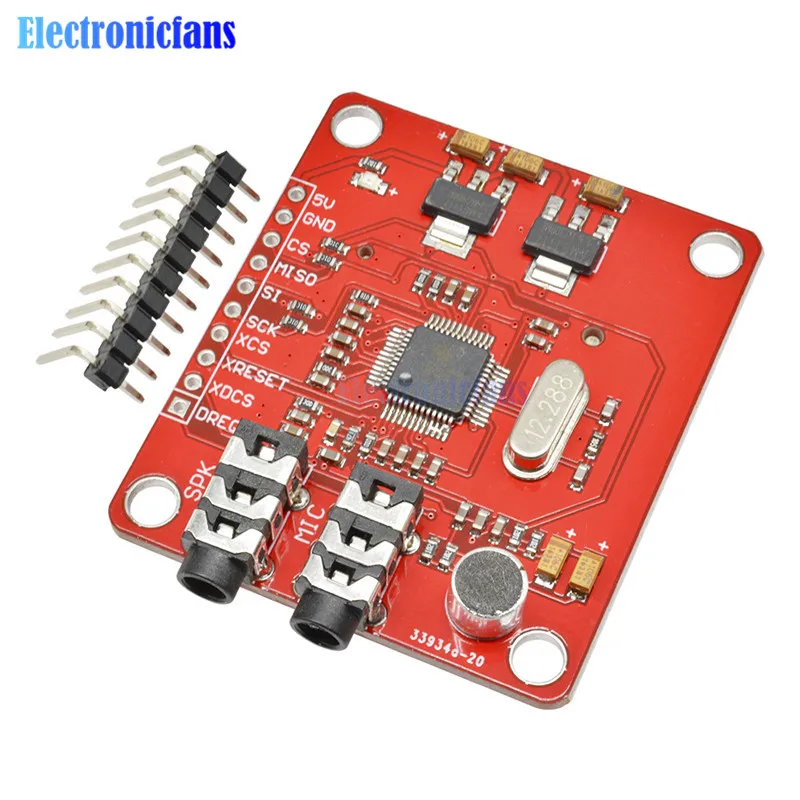 VS1053 VS1053B MP3 moduł z gniazdo kart SD VS1053B Ogg nagrywanie w czasie rzeczywistym 12.288 Mhz kryształ 16-Bit PCM dla Arduino