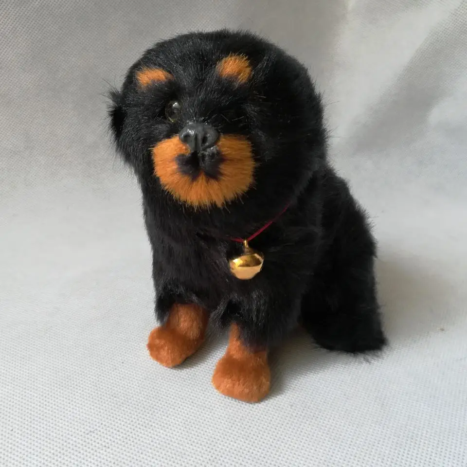 La vraie vie jouet noir Tibétain Mastiff sur 13x15 cm modèle accroupi chien dur modèle décoration jouet cadeau h1990