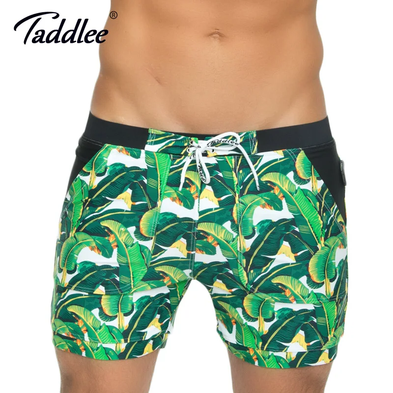 Taddlee Brand Men Swimwear Board Beach Shorts Basic Traditional High Rise Swimsuits Long Cut Boxer Trunks Plus Size XXL