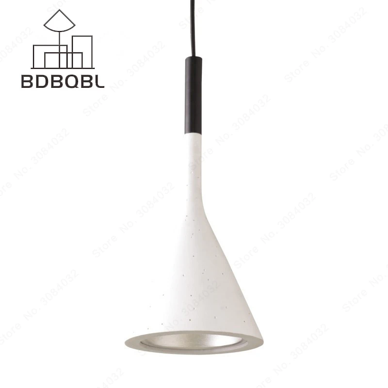 BDBQBL American Industrial Funnel Pendant Lamp Retro Cement Loft Nordic Creative Pendant Light Restaurant Bed Room Hanglamp