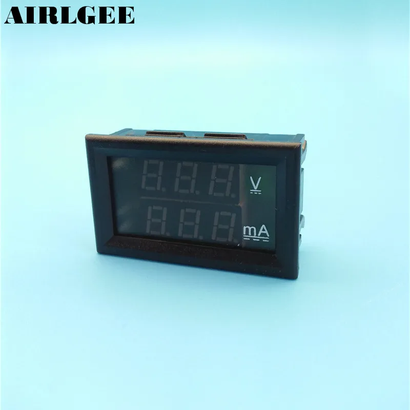 DC 0-999mA Ammeter 0-300VDC Voltmeter Red Blue Double Display Digitals LED Meter