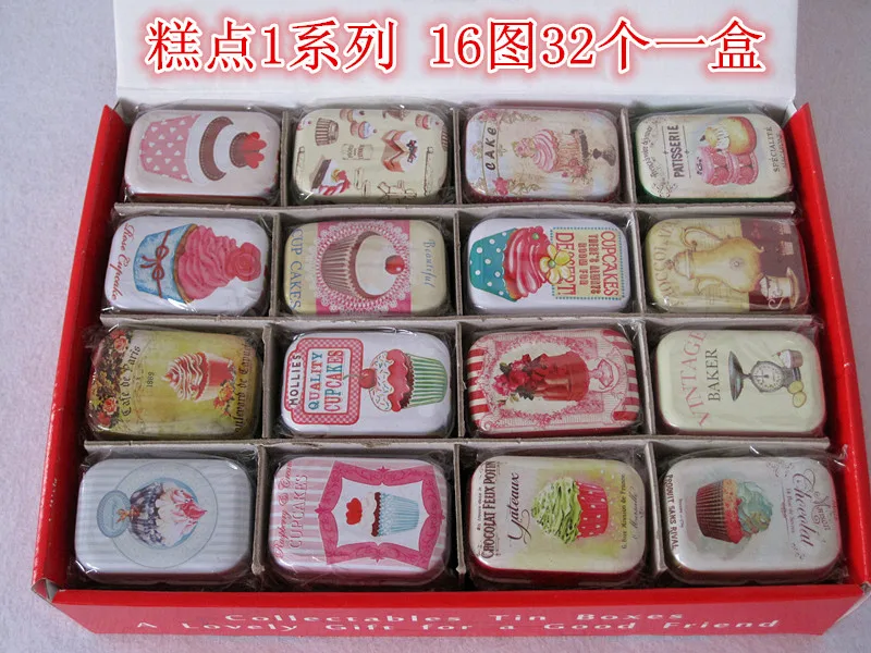 Colorful  mini tin box  packing boxes  jewelry  candy box  small storage boxes  16 kinds of pattern  32pcs/lot~