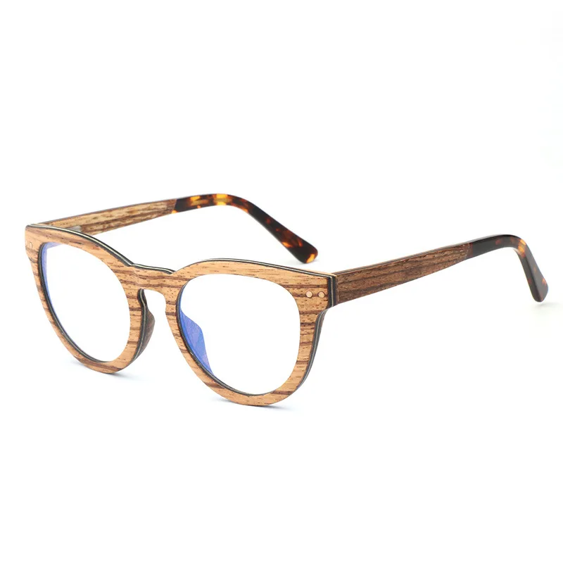 Handmade Zebra Wood Anti blue Computer Glasses Men Blue Light Coating Gaming Glasses protection eye Retro Spectacles Women