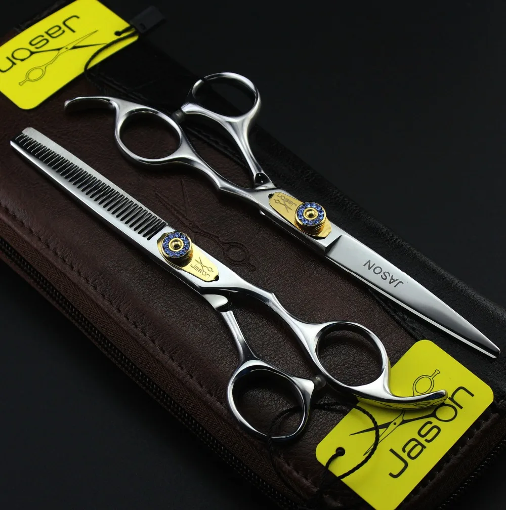 

316# 6'' Brand Jason Factory Price Hairdressing Scissors JP 440C Diamante Barbers Cutting Scissors Thinning Shears Hair Scissors