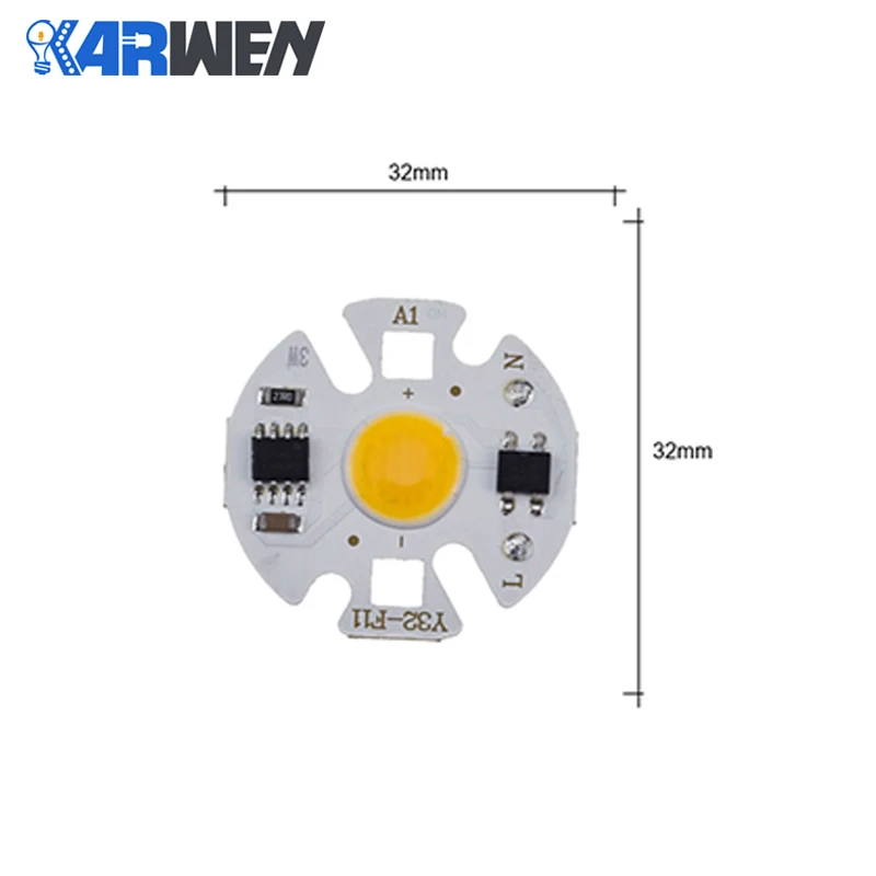 KARWEN 10PCS LED COB lamp Chip Bulb Y32 3W 5W 7W 9W Real Power Input IP65 For Outdoor LED   Bulb FloodLight Cold Warm White 220V