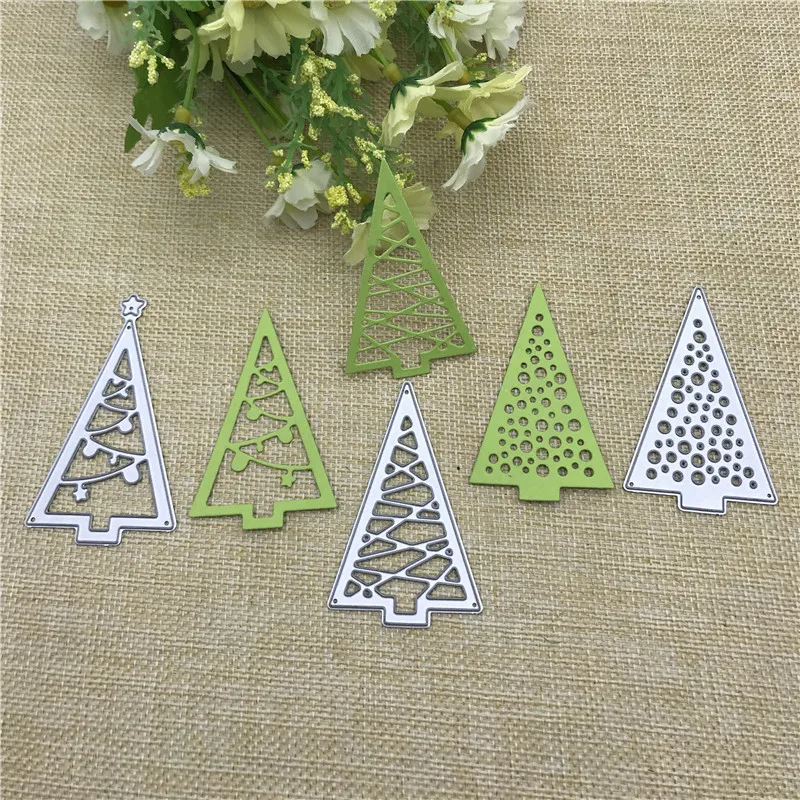 Christmas tree Cutout Metal Cutting Dies Stencils Die Cut for DIY Scrapbooking Album Paper Card Embossing