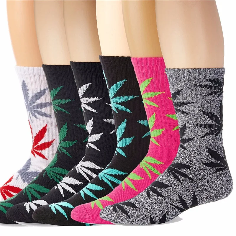 

2018 New Fashion 1Pair Comfortable High Quality Cotton Socks Maple Leaf Casual Long Weed Crew Sock