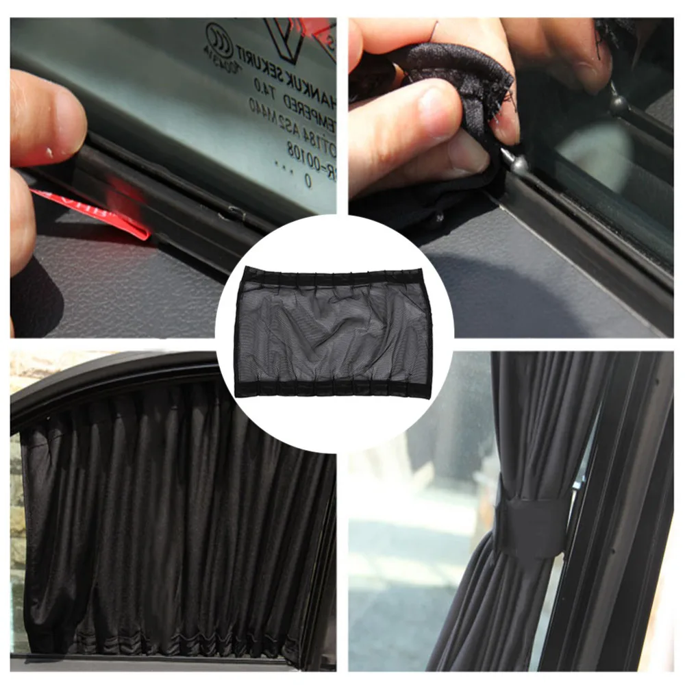 Car Sun Shade Window SunShade Drape Visor Valance Curtain Windshield Sunshade Adjustable Foldable Car Styling