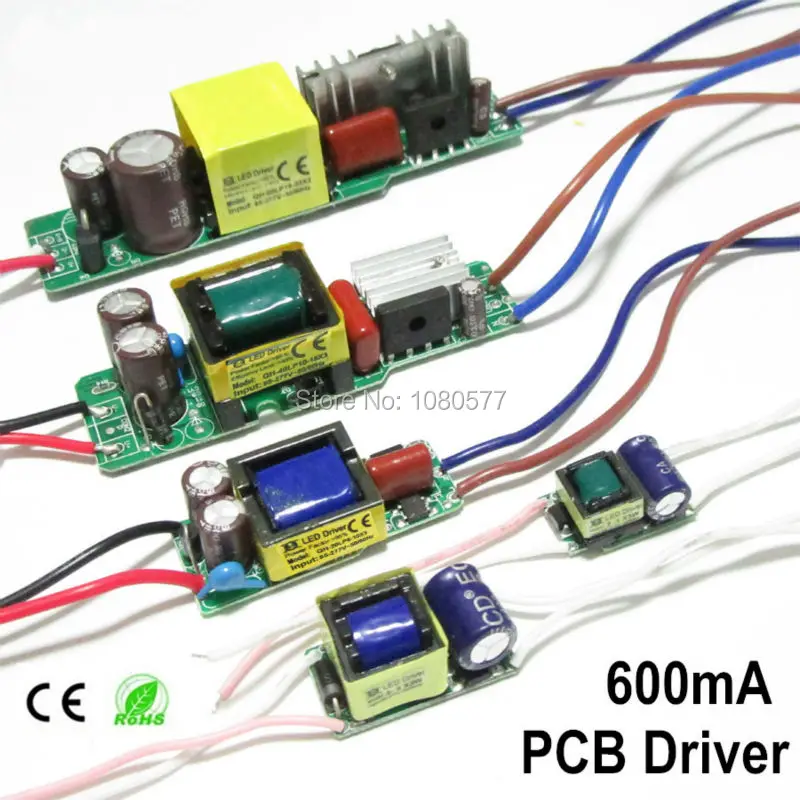 고출력 LED 전구 드라이버, 3W-60W, 600mA 정전류 조명, 변압기, 전원 공급 장치, 10 개