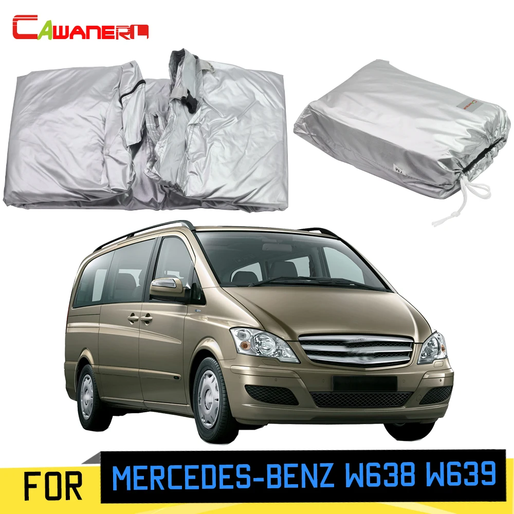 Cawanerl Car Cover MPV Outdoor Anti-UV Sun Shade Rain Snow Scratch Protection Windproof Cover For Mercedes-Benz W638 W639