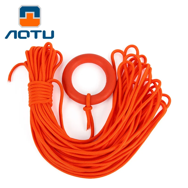 30m Orange Outdoor Emergency Life-saving Rope with Floating Ring Water Rescue Rope Snorkeling Tools Safety & Survival Equipment