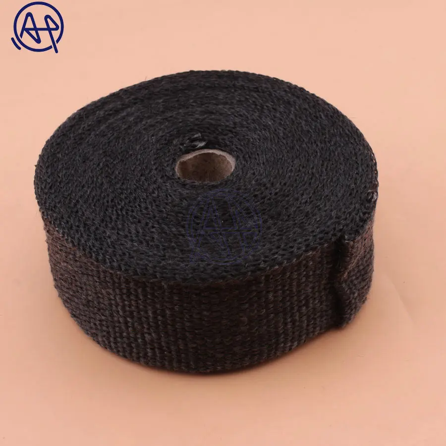 for Car Motorcycle Black/Brown Exhaust Pipe Wrap Heat Header Wrap Manifold Downpipe Insulation Thermal Tape Roll 2