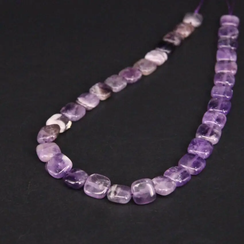 

15.5"strand Natural Amethysts Flat Square Slab Loose Beads,Purple Crystal Quartz Slice Pendant Necklace Bracelet Jewelry Making