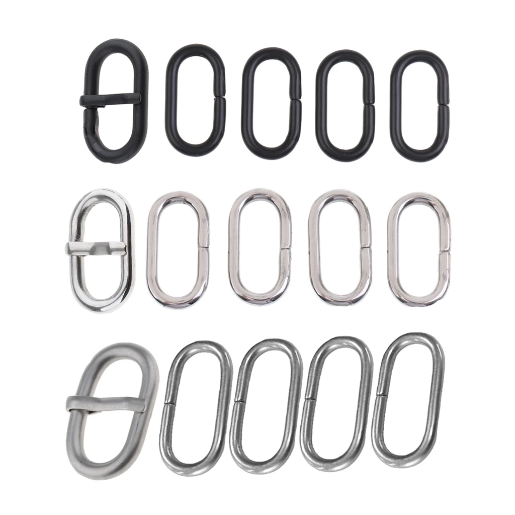 5 Piece Stainless Steel Nylon Watch Band Retainer Loop Ring with Buckle Pin 18mm-24mm Watchmaker Replacement