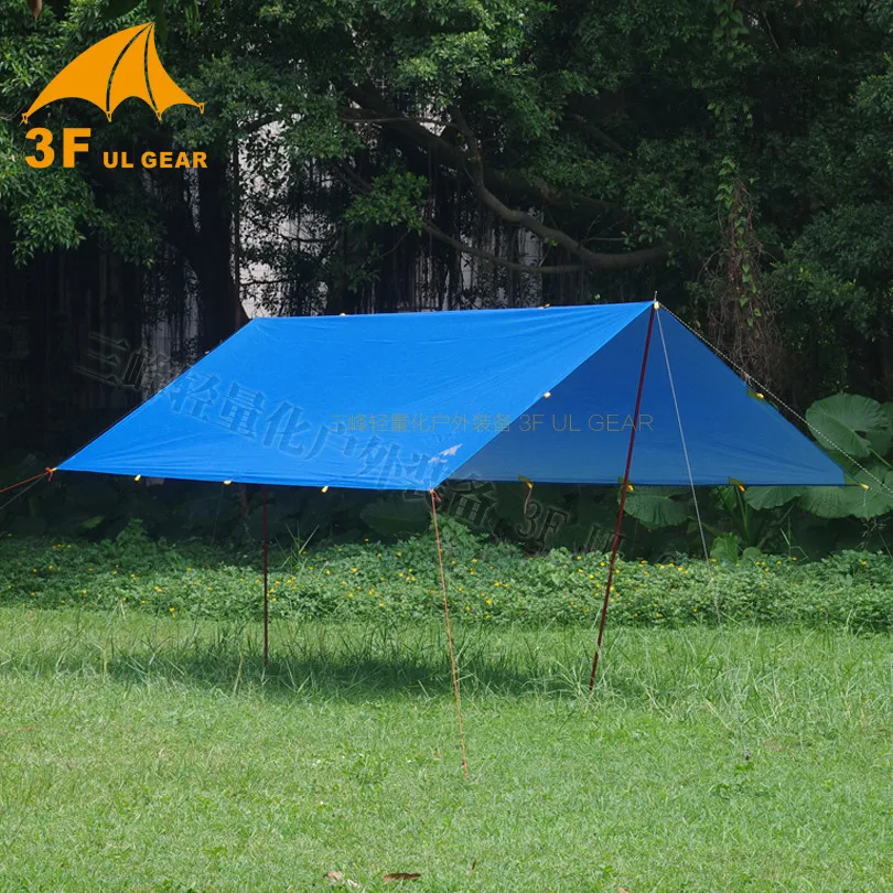 Anti UV ultralight 3F UL Gear 4*3m 210T silver coating outdoor large tarp shelter high quality beach awning sun shelter tent